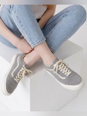 Vans Old Skool Cozy Hug Skate Shoes Drizzle Marshmallow Suede Upper - Men’s SZ 6
